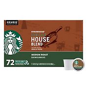 Starbucks Decaf House Blend Medium Roast K-Cup Pods for Keurig Brewers, 1 box (72 pods)
