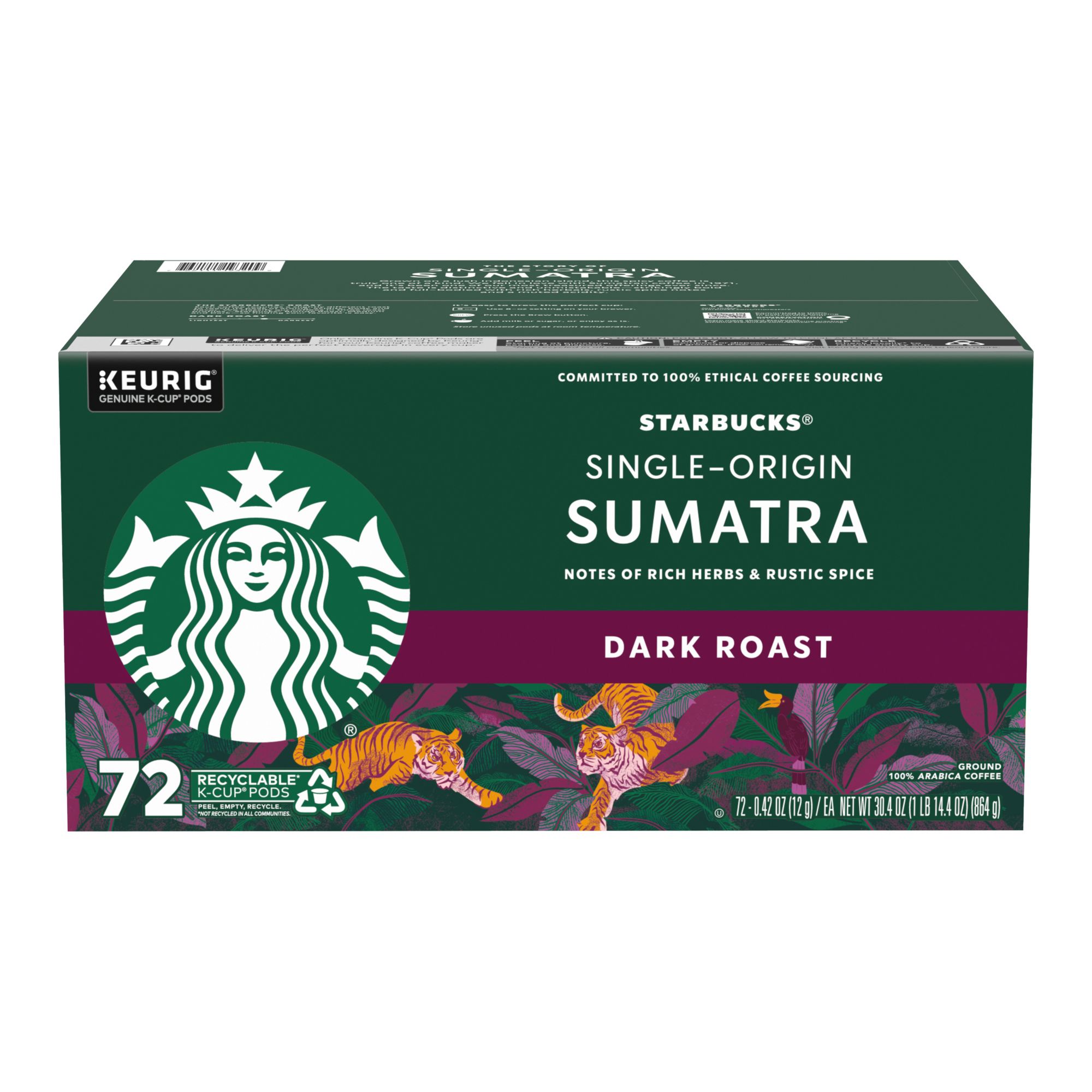 Starbucks Sumatra Dark Roast K-Cup Pods, 72 ct.