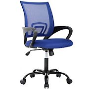 Best Office Ergonomic Adjustable Mid-Back Swivel Office Chair with Lumbar Support - Blue