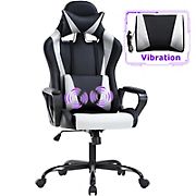 Best Office White Executive Gaming Office Chair Race Car Design with Lumbar Support