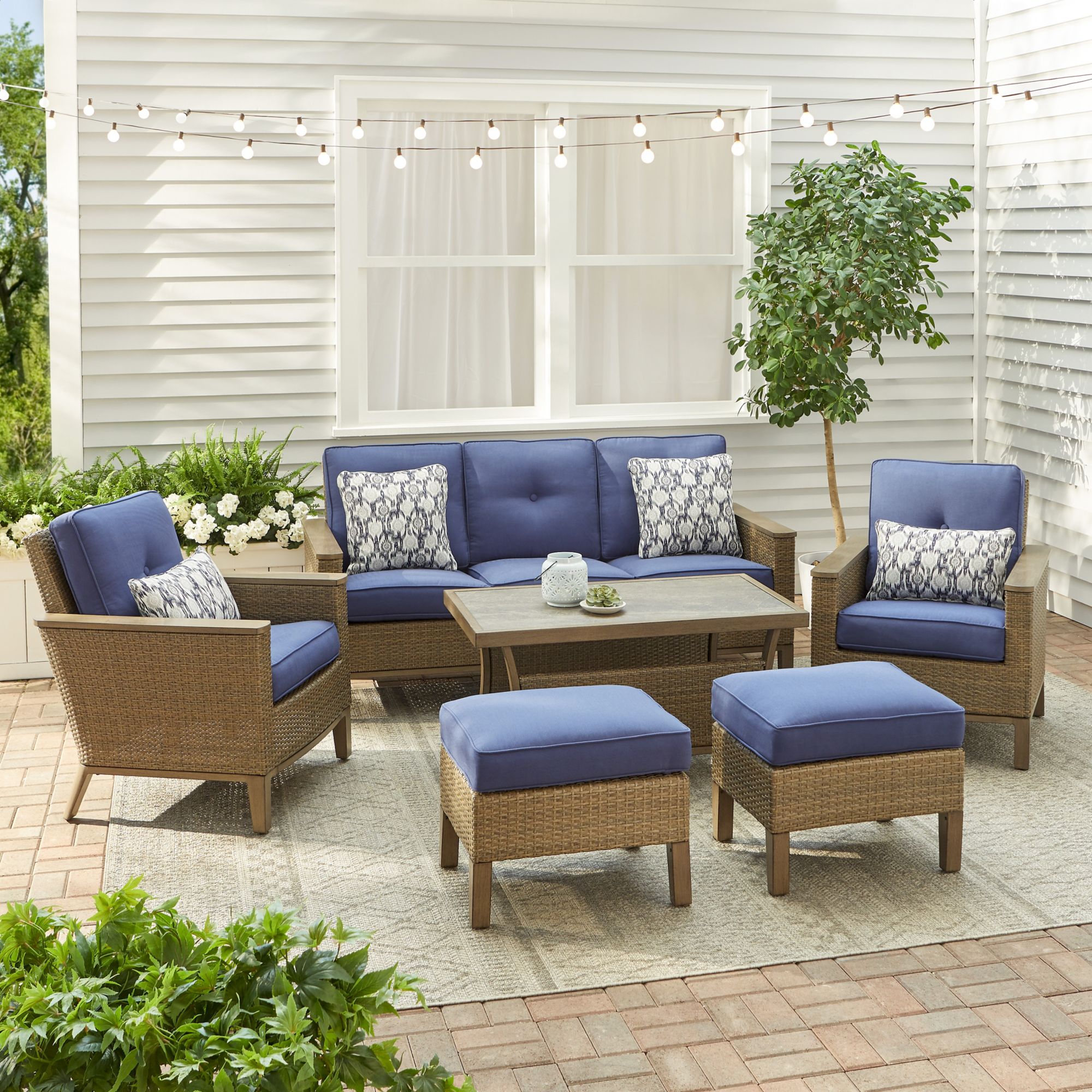 Berkley Jensen St. George 6-Pc. Deep Seating Set - Navy