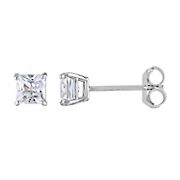 .5 ct. t.g.w. Created White Sapphire Square Stud Earrings in 10k White Gold