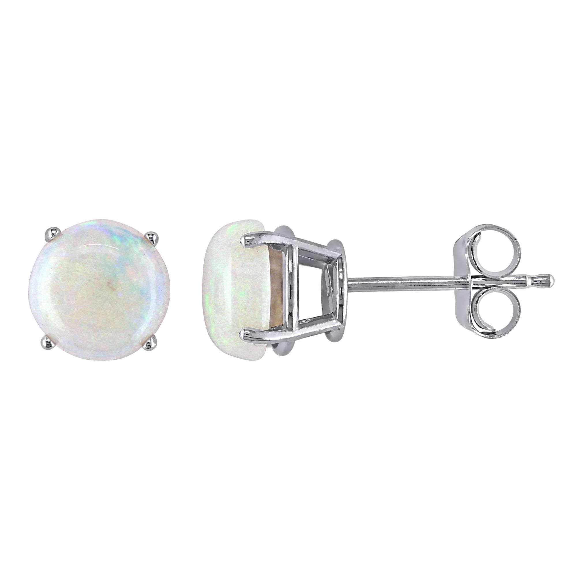 1.2 ct. t.g.w. Opal Stud Earrings in 10k White Gold