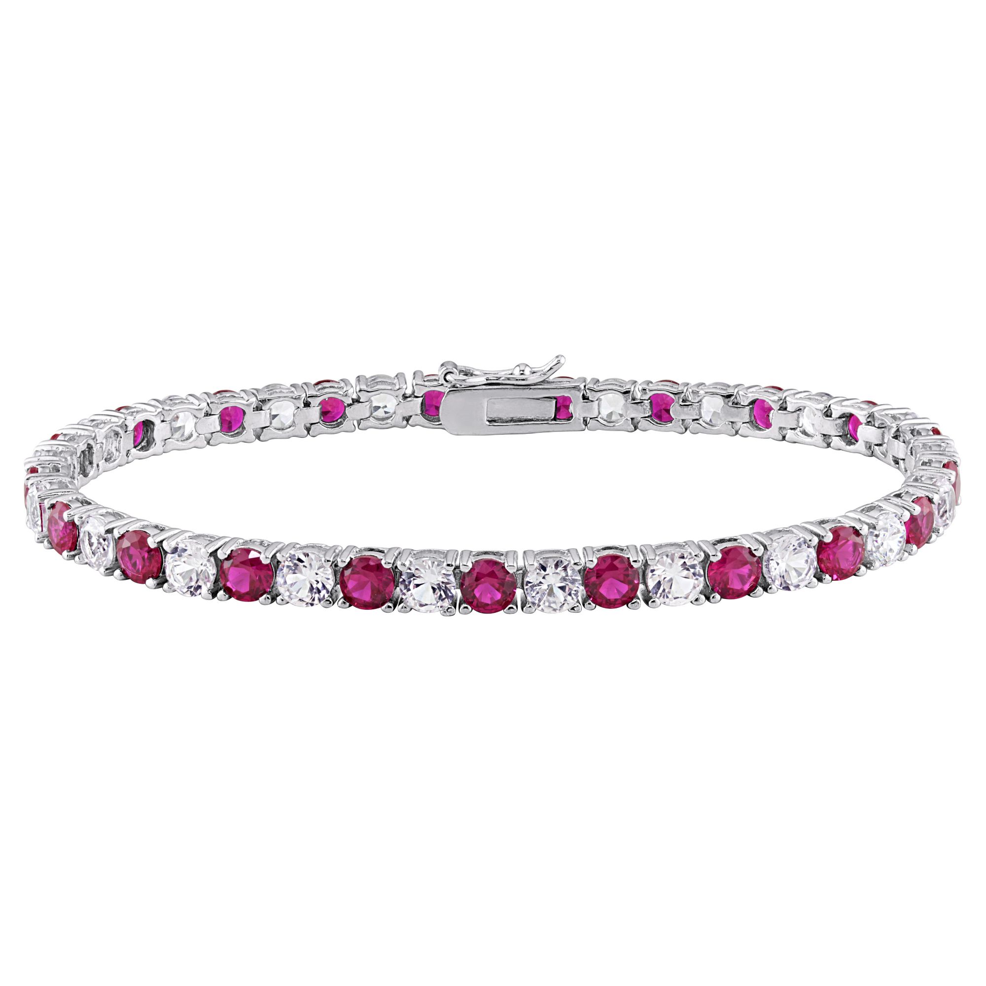 Pink Sapphire Bracelet - Oval 20.72 Ct. - 18K White Gold #J8713