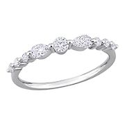 .375  ct. DEW Created Moissanite Semi-Eternity Ring in Sterling Silver - Size 9