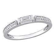 .375  ct. DEW Created Moissanite Anniversary Band in Sterling Silver - Size 8