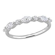 .5 ct. DEW Created Moissanite Semi-Eternity Ring in Sterling Silver - Size 5
