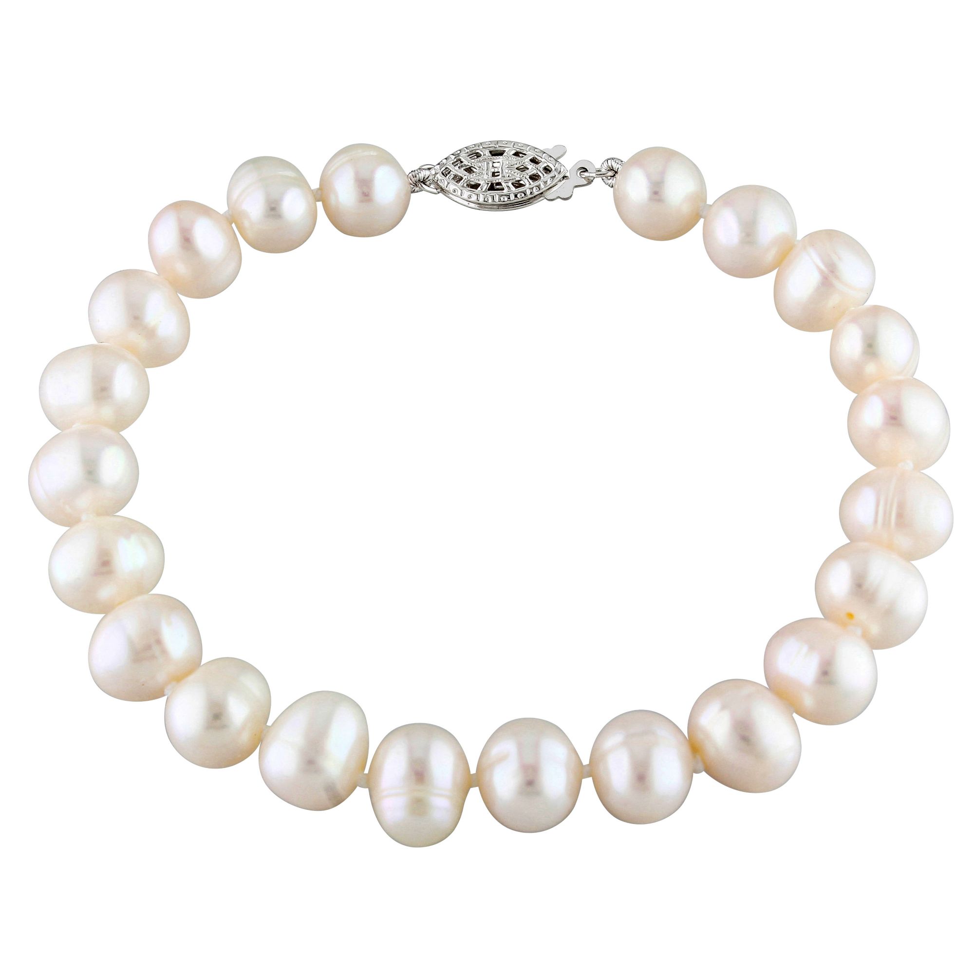 7.5-8mm Cultured Freshwater Pearl Strand Bracelet with Sterling Silver Clasp