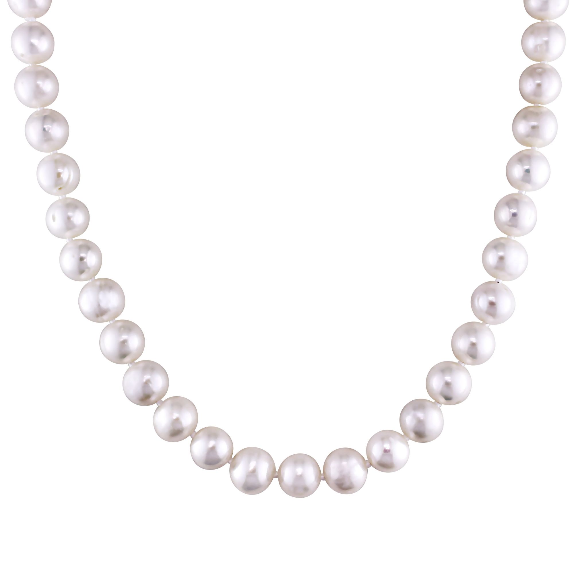 16 7.5-8mm Double Strand Pearl Necklace with 14K White Gold Decorative Clasp