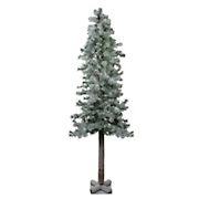 Northlight 6' Slim Flocked and Glittered Woodland Alpine Artificial Christmas Tree - Unlit
