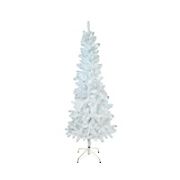 Northlight 7.5' Pencil White Glimmer Iridescent Spruce Artificial Christmas Tree - Unlit