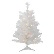 Northlight 3' Pre-Lit LED Snow White Medium Artificial Christmas Tree - Clear Lights