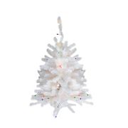 Northlight 3' Pre-Lit Snow White Artificial Christmas Tree - Multi Lights