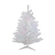 Northlight 2' Pre-Lit Medium Frosted Artificial Christmas Tree - Multicolor Lights