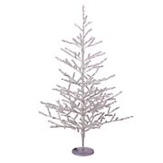 Northlight 3' Pre-Lit LED Silver Tinsel Twig Artificial Christmas Tree - Clear Lights