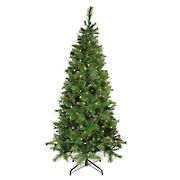 Northlight 7' Pre-Lit Slim Mount Beacon Pine Artificial Christmas Tree - Multicolor LED Lights
