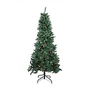 Northlight 9' Pre-Lit Green Slim Pine Artificial Christmas Tree - Multicolor Lights