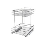 NewAge Home Cabinet Organizer Steel Pull Out Double Basket, 18-inch