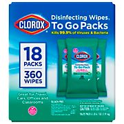 Clorox Disinfecting Wipes To Go Bleach Free Cleaning Wipes, 18 ct.