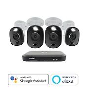 Swann 4-Channel 4-Camera 4K Security System, 1TB DVR with Warning Lights and Sirens
