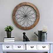 Stratton Home Decor Round Wood and Metal Medallion Wall Decor