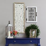 Stratton Home Decor Life's Blessings Printed Glass Decor - Distressed White, Black