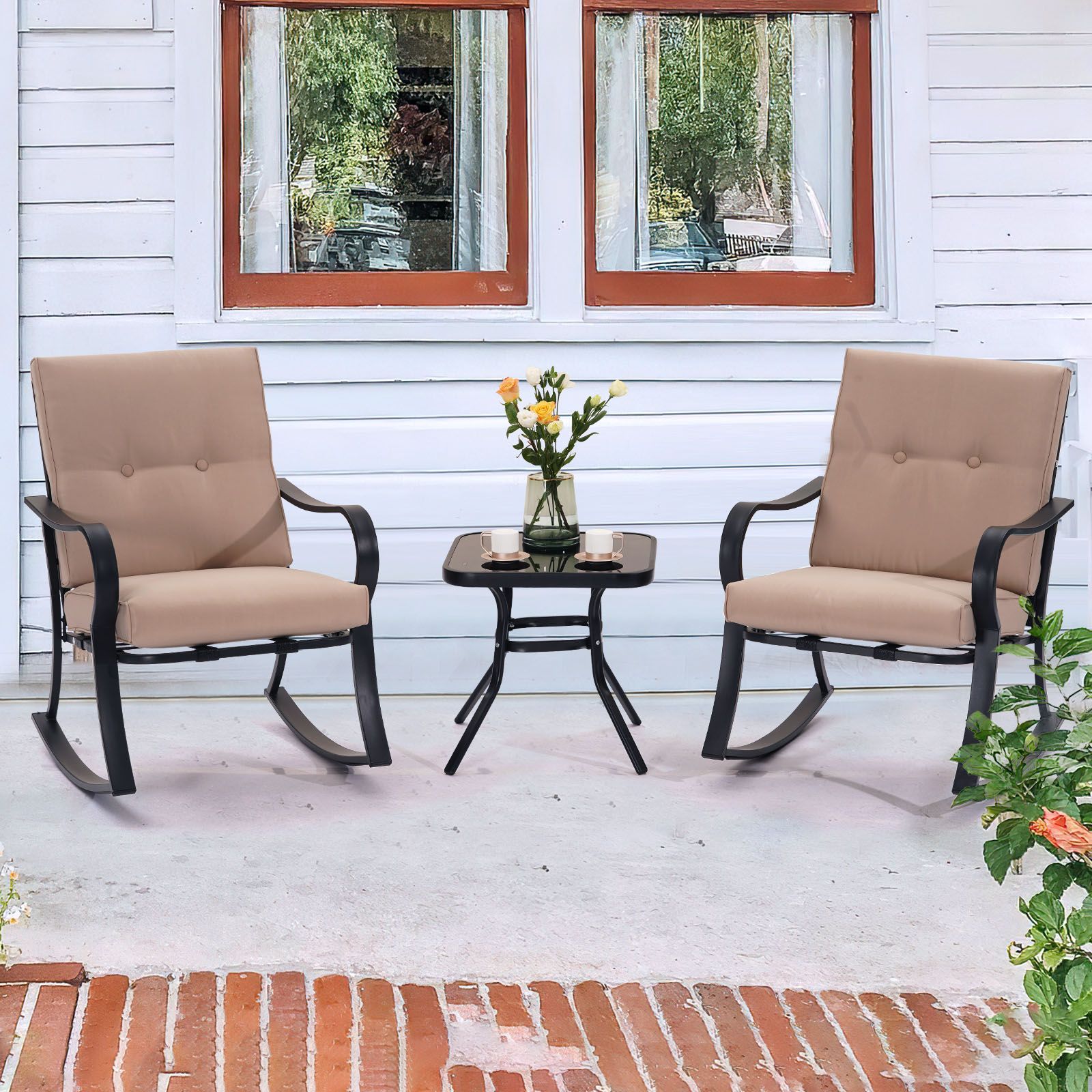 Tortuga Outdoor 3-Pc. Swivel Gliding Bistro Set - Brown - BJs WholeSale ...