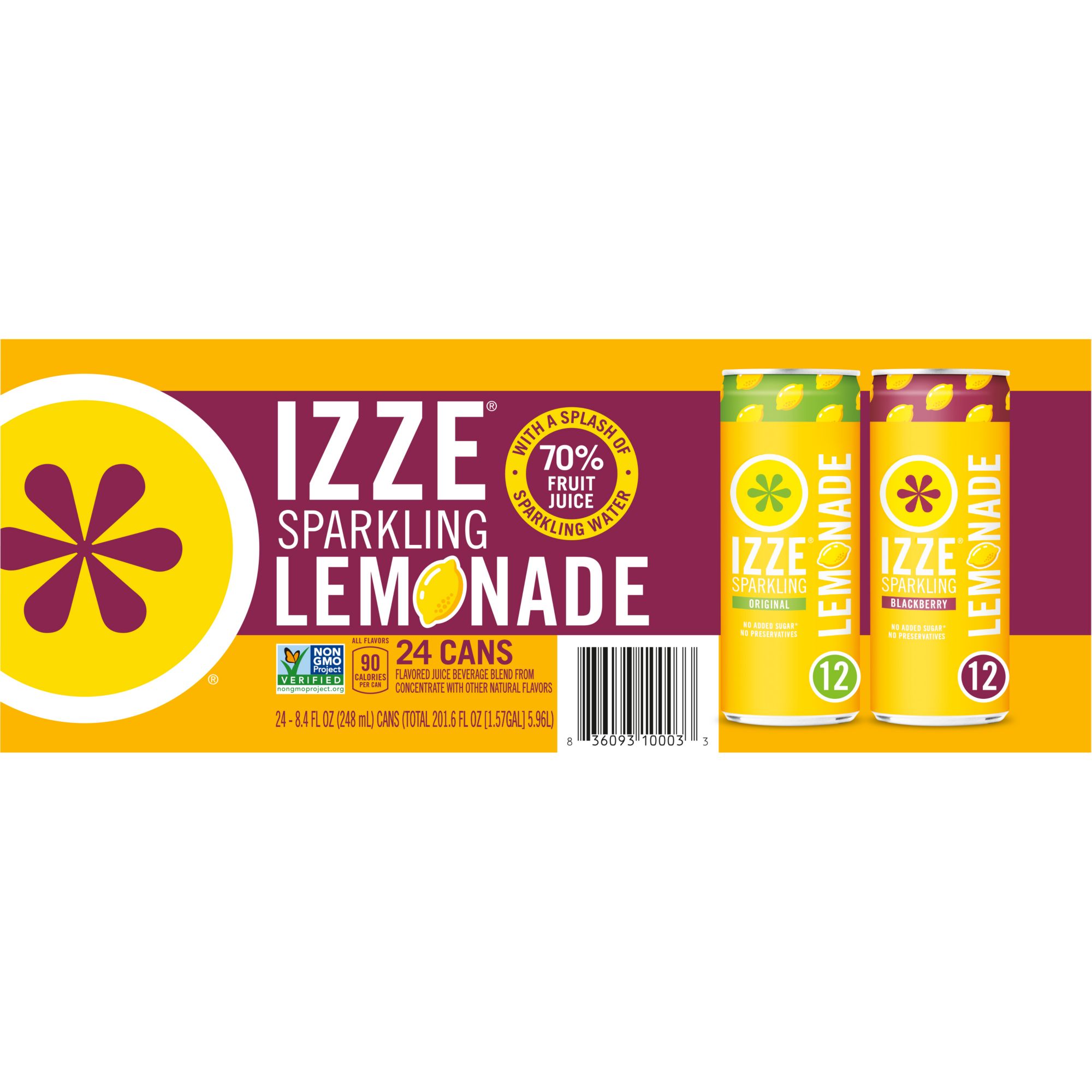 IZZE Sparkling Lemonade Variety Pack, 24 pk./8.4 fl. oz.