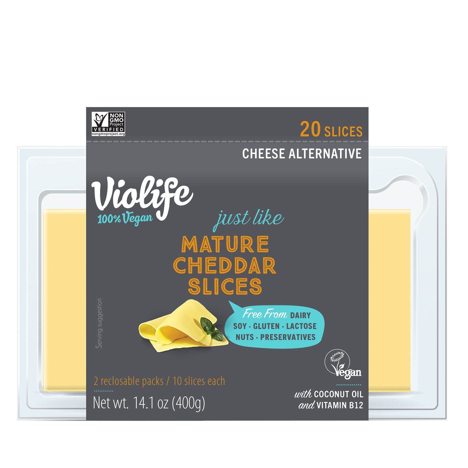 Violife Just Like Mature Cheddar Slices, 20 ct.