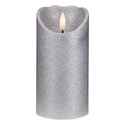 Northlight 6&quot; LED Flameless Christmas Decor Candle - Silver Glitter