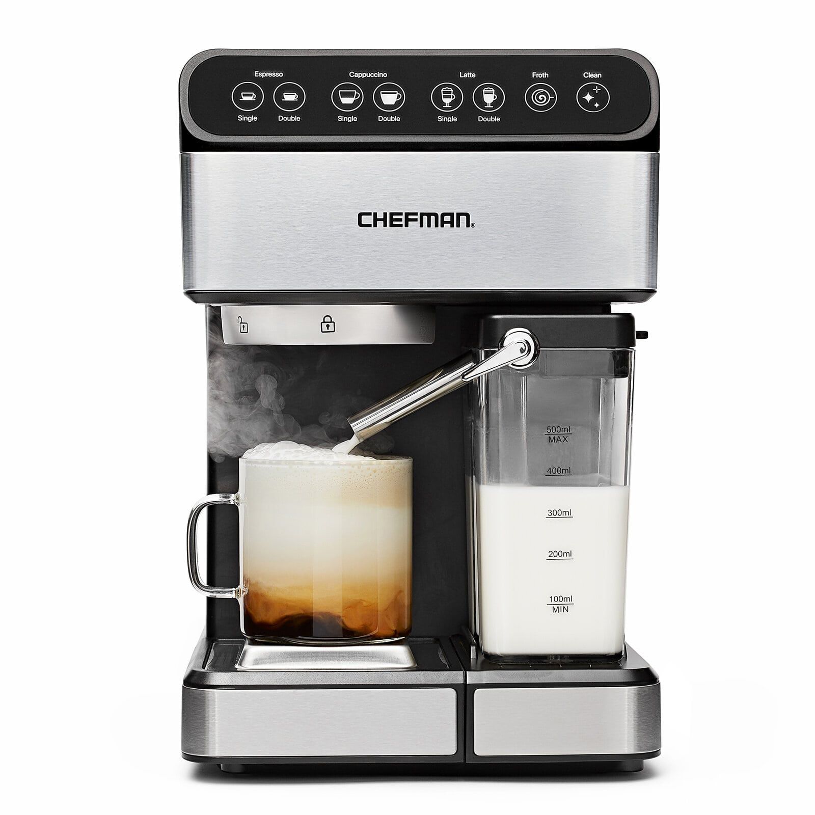 REVIEW Chefman 6 In 1 Espresso Machine Milk Forther Latte Cappuccino HOW TO  MAKE ESPRESSO 