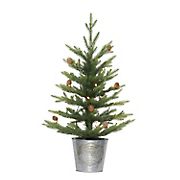 Puleo International 2' Table Top Pre-Lit Tree with 35 ct. Lights in Metal Pot