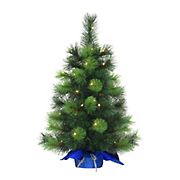 Puleo International 2' Table Top Pre-Lit Tree with 35 ct. Lights in Blue Sac