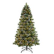 Puleo International 7.5' Frosted Boulder Pre-Lit Tree with 450 ct. Lights