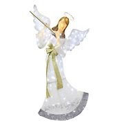 Puleo International 70&quot; Outdoor Lighted Angel with 175 ct. Lights - Champagne/Gold