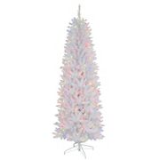 Puleo International 6.5' Pencil Fraser Fir Pre-Lit Tree with 250 ct. Lights - White