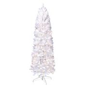 Puleo International 6.5' Pencil Northern Fir Pre-Lit Tree with 250 ct. Lights - White
