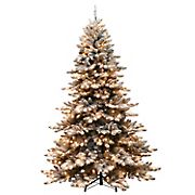 Puleo International 9' Flocked Royal Majestic Spruce Pre-Lit Tree with 800 ct. Lights