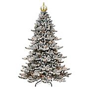 Puleo International 7.5' Royal Majestic Spruce Pre-Lit Tree with 700 ct. Lights and Silver Crown Treetop