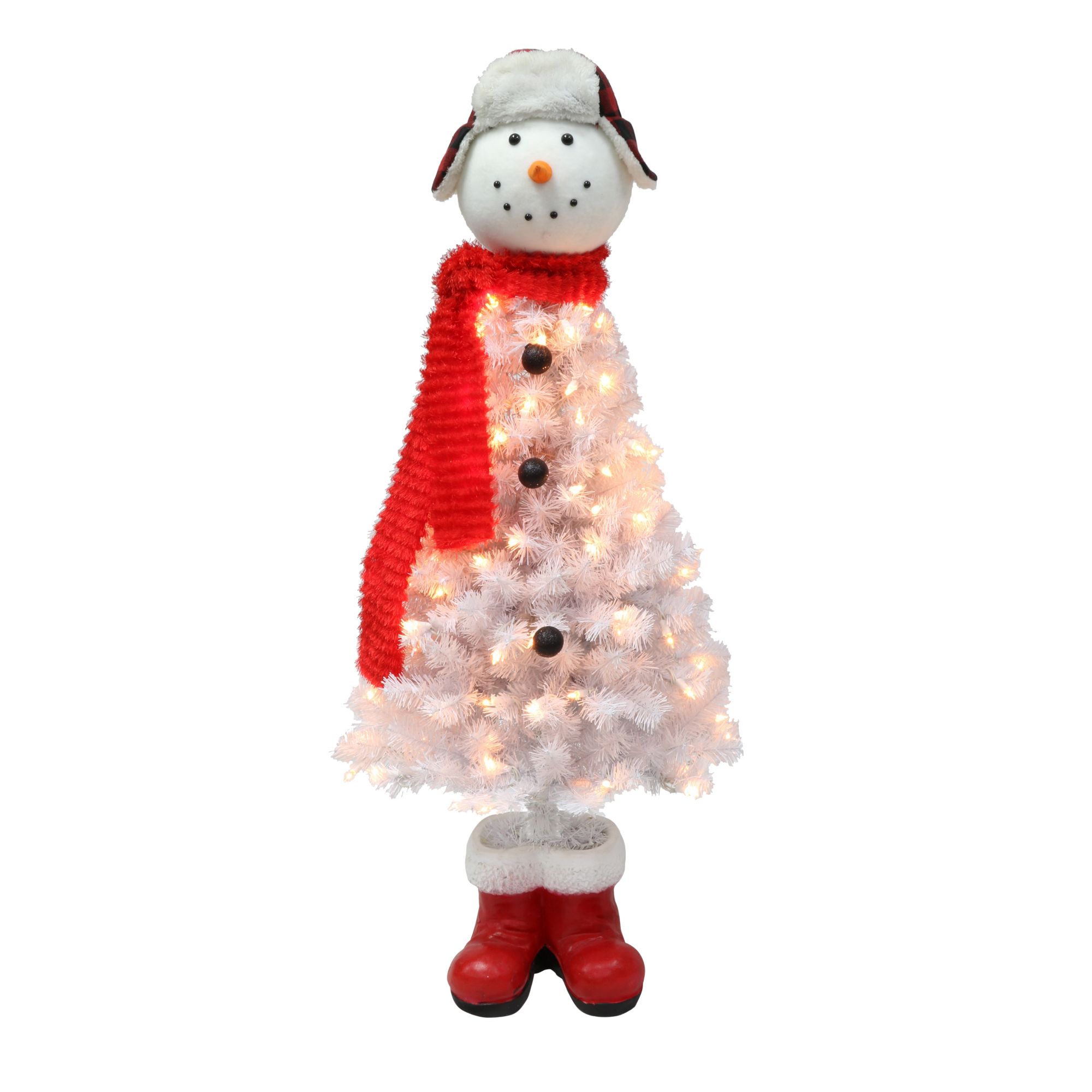 Puleo International 4' Snowman Pre-Lit Tree with 100 ct. Lights