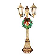 Puleo International 72&quot; Lighted Lamp Post with 35 ct. Twinkling Lights - Gold/Green