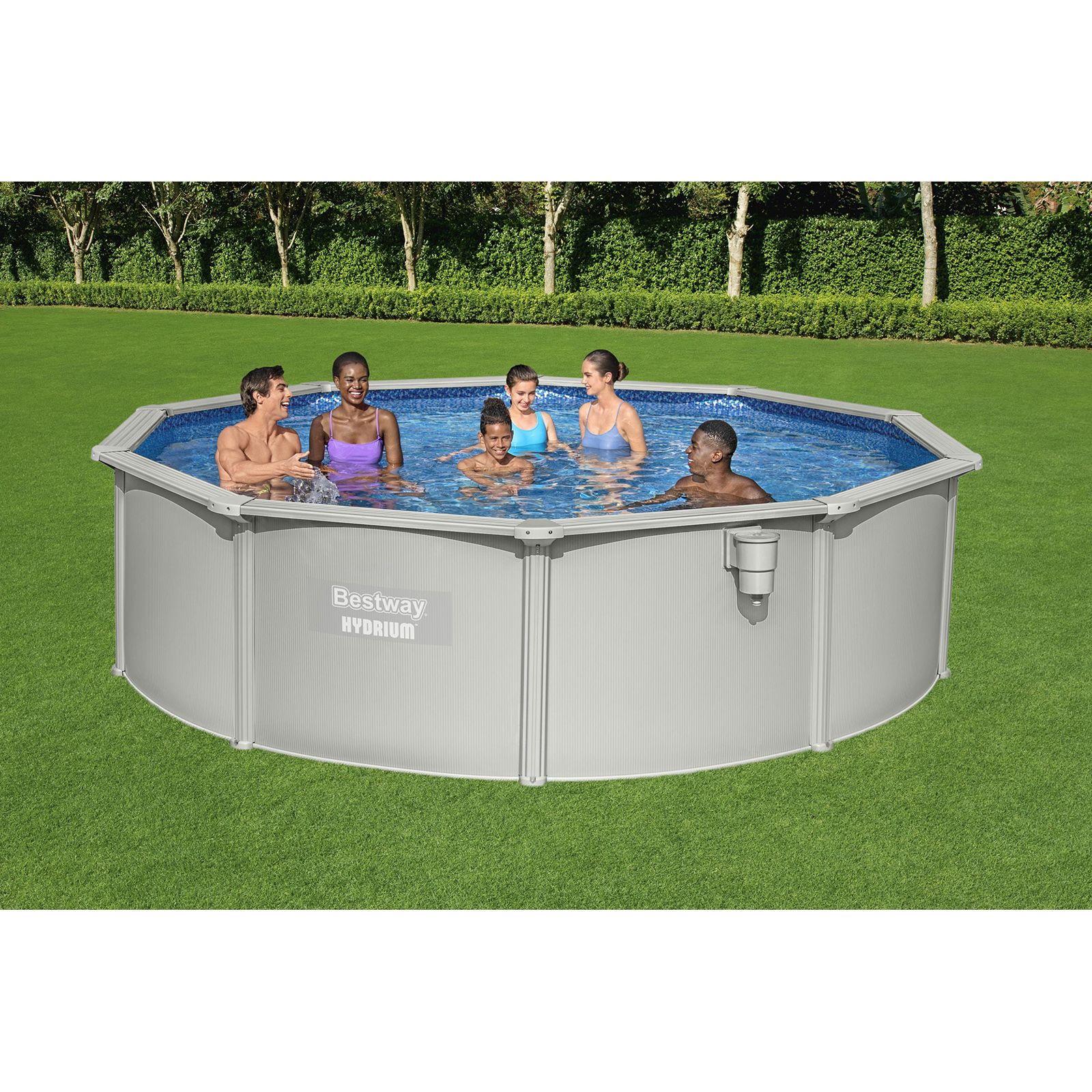 Bestway Hydrium 15' x 48&quot; Round Steel Wall Above Ground Pool Set