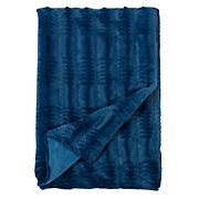 Swift Home Cozy and Soft Embossed Faux-Fur Reverse to Micomink Throw Blanket - Teal