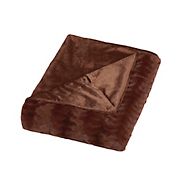 Swift Home Cozy and Soft Full/Queen Size Micro-Mink Embossed Faux - Caramel
