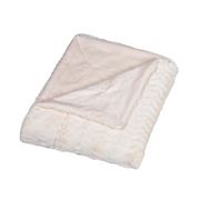 Swift Home Cozy and Soft Twin Size Micro-Mink Embossed Faux Fur Throw Blanket - Cream
