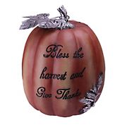 Northlight 10&quot; Bless the Harvest and Give Thanks Thanksgiving Table Top Pumpkin