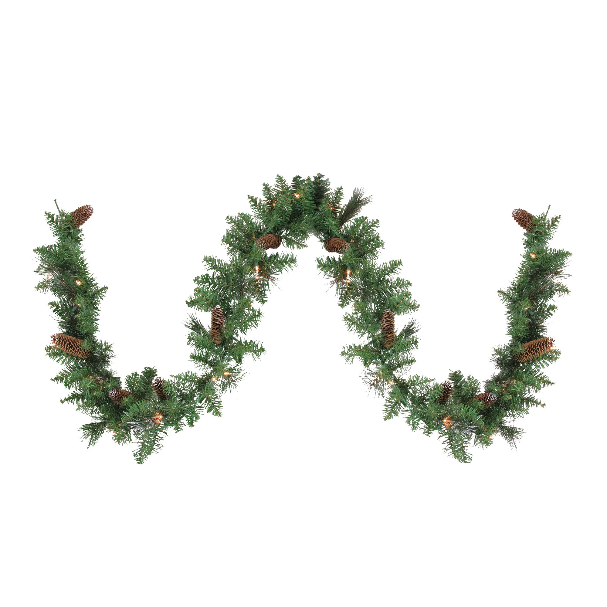 Northlight 9' x 10&quot; Pre-Lit Yorkville Pine Artificial Christmas Garland - Clear Lights