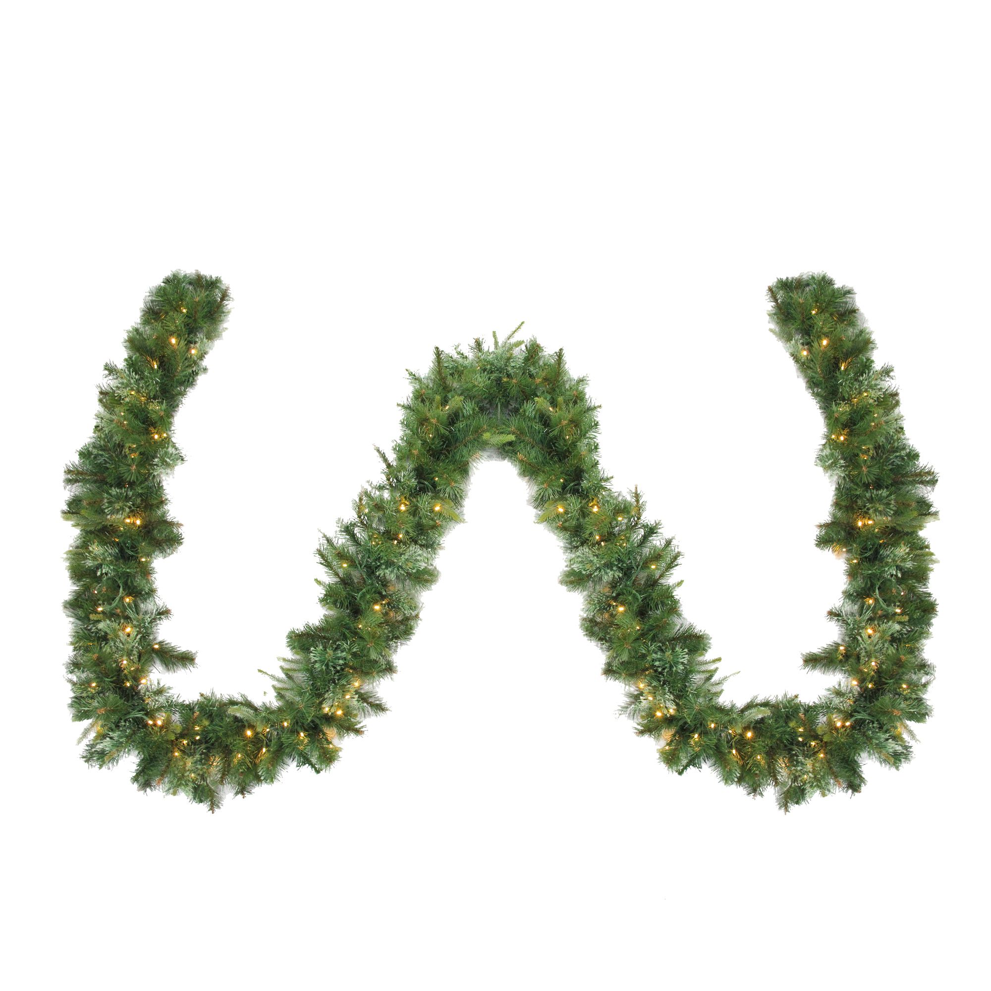 Northlight 50' x 14&quot; Pre-Lit Ashcroft Cashmere Pine Artificial Christmas Garland- Warm White LED Lights