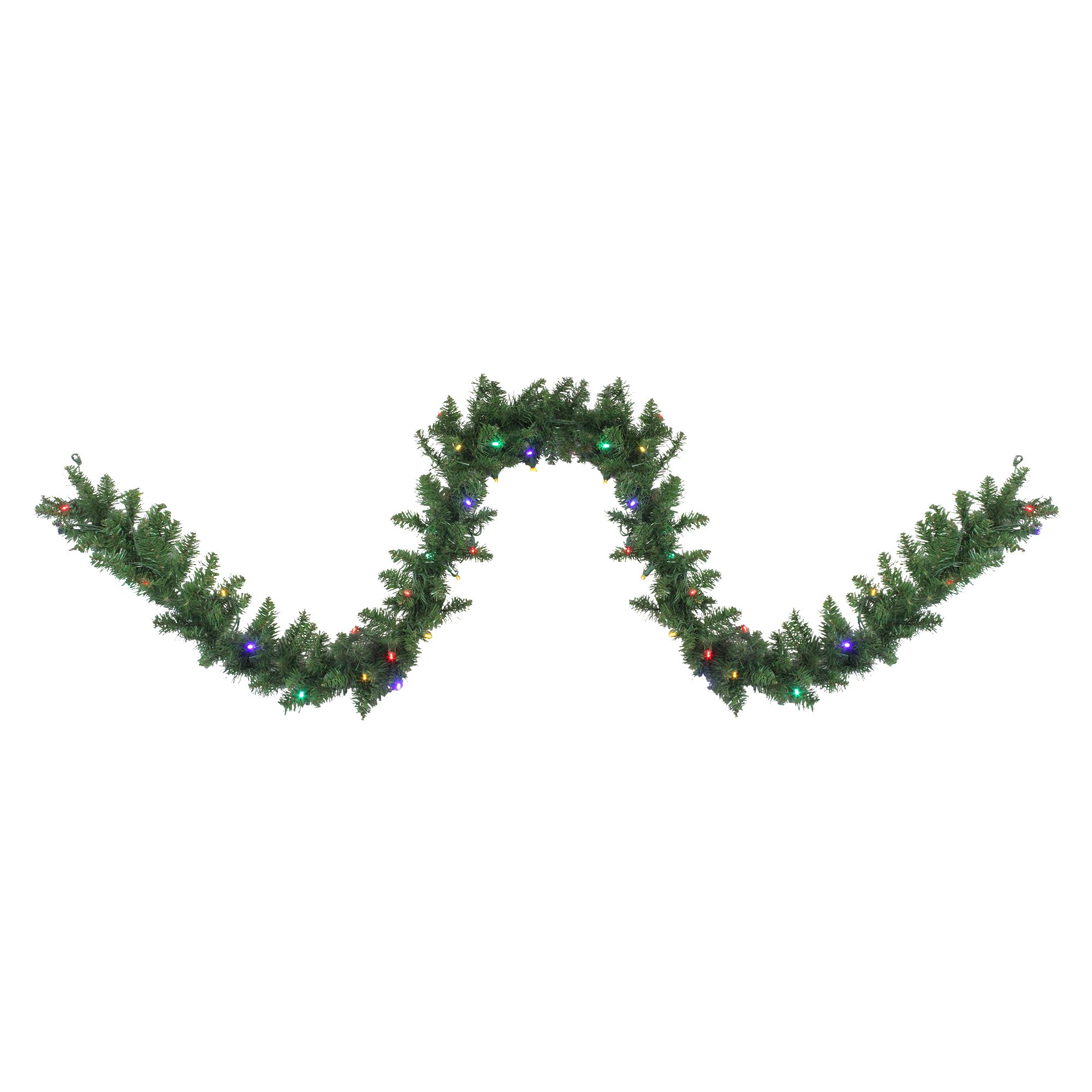 Northlight 9' x 10&quot; Pre-Lit Northern Pine Artificial Christmas Garland - Multi-Color LED Lights