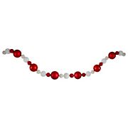 Northlight 6' Red and White Shatterproof Ball Artificial Christmas Garland - Unlit